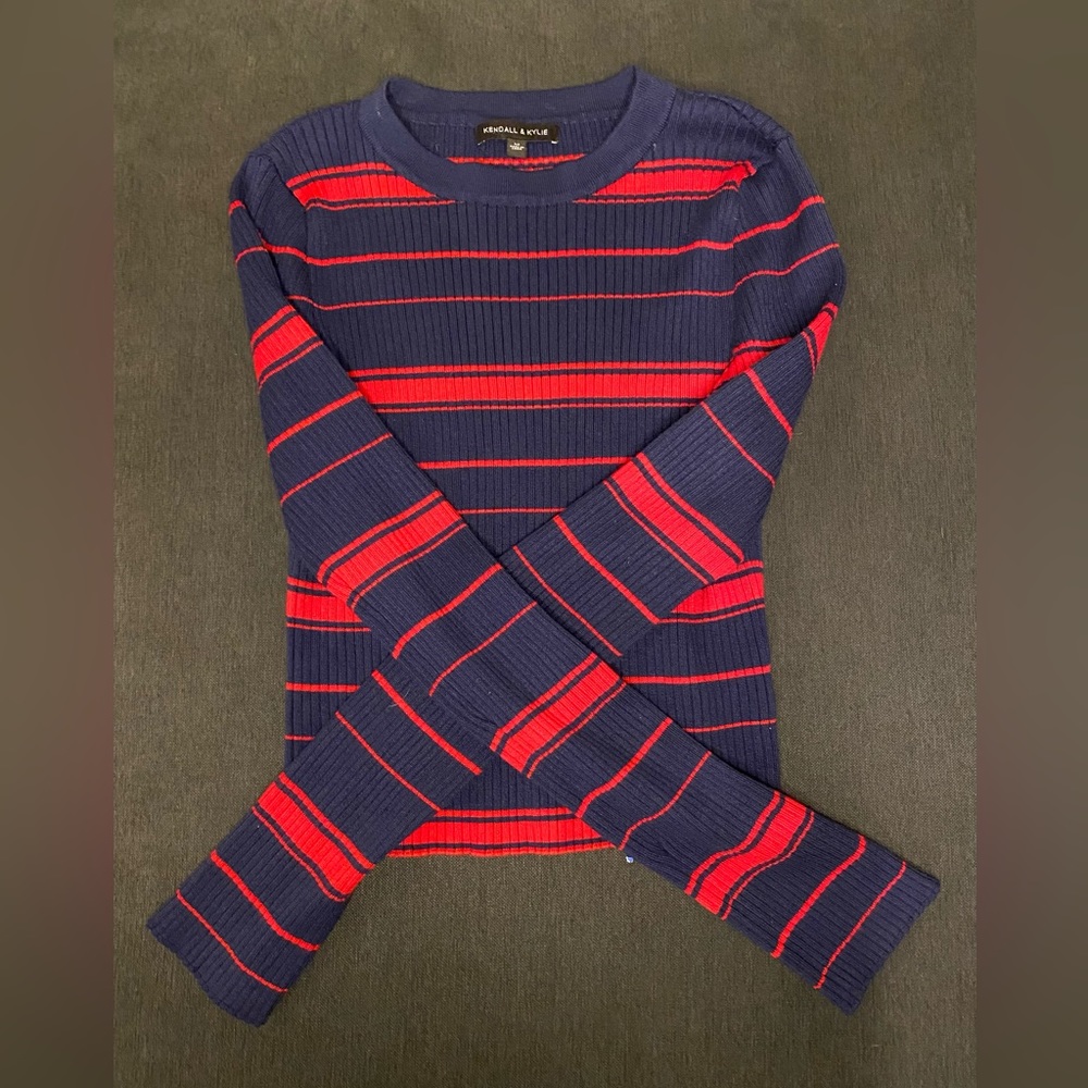 Striped Kendall & Kylie Long Sleeve || Size M